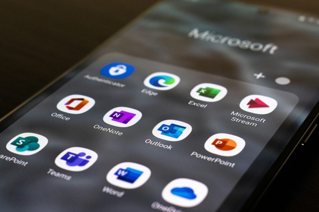 Handy mit Microsoft-Apps sichtbar
